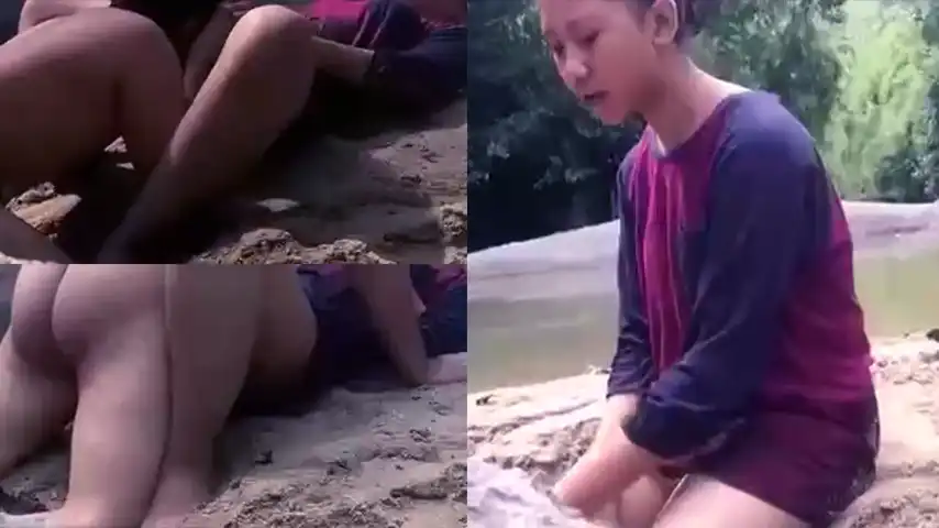 ABG Ngewe Diatas Pasir Pinggir Sungai