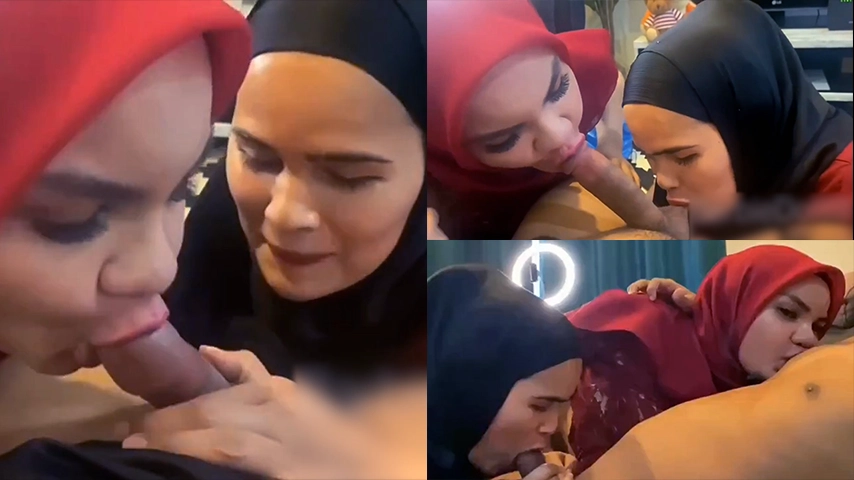 Enaknya di Emut Dua MILF Hijab 3some