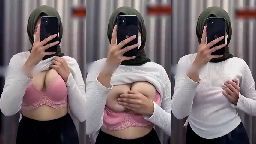 Liza Hijab Pap Toket Depan Cermin