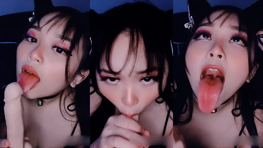 POV Ambiyah Kuping Kucing BJ Dildo