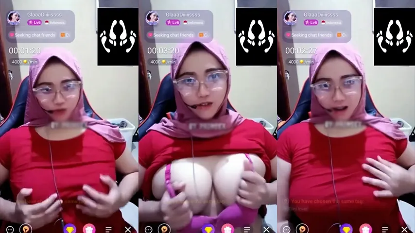 VCS Jilbab Pink Toge Remas Tetek